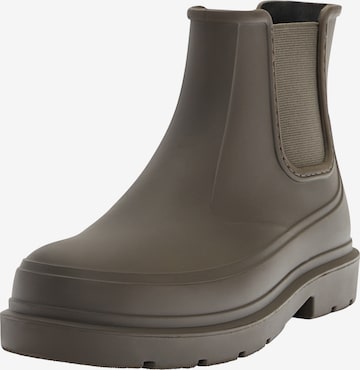 Pull&Bear Rubber Boots in Green: front