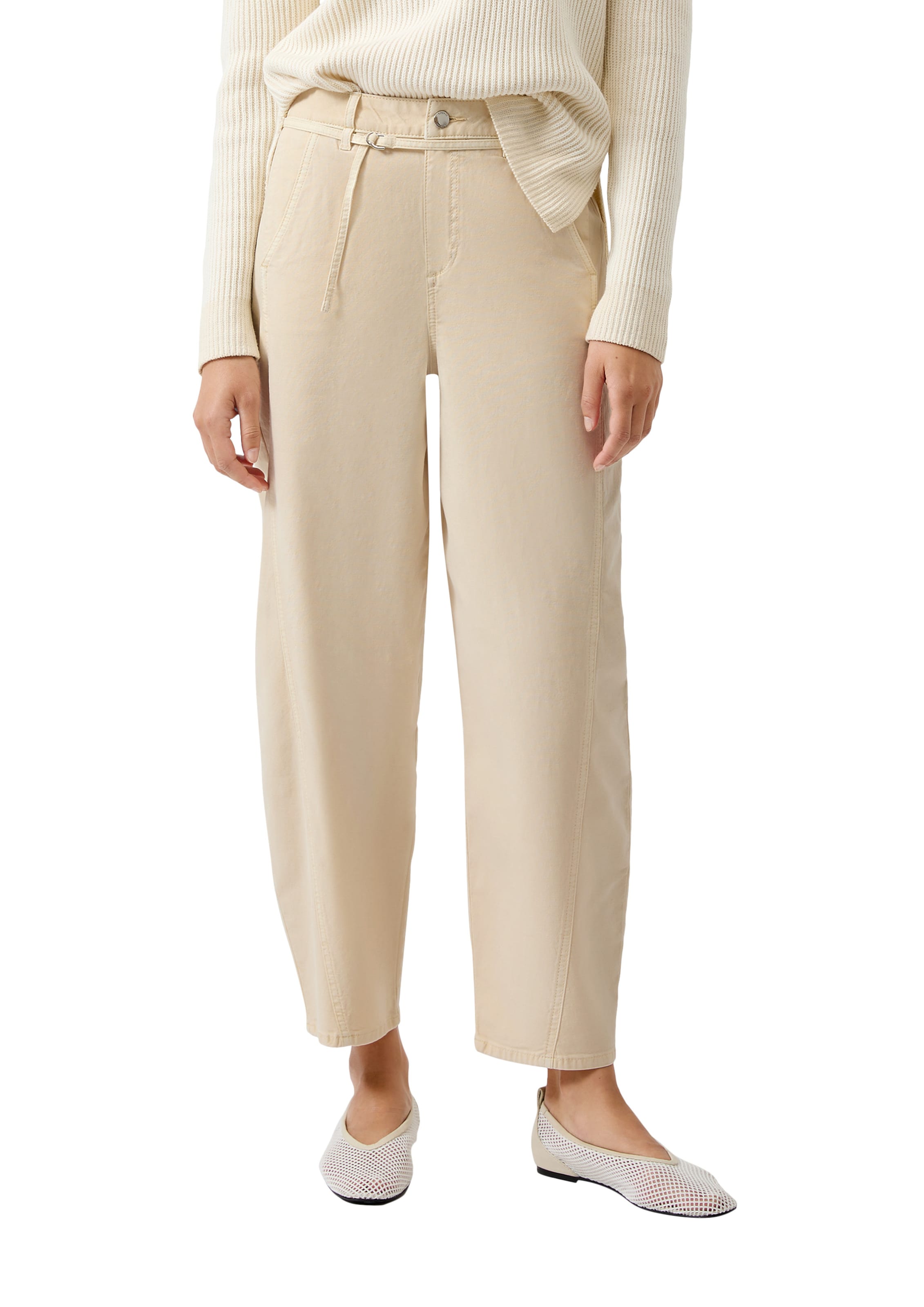 s.Oliver Loosefit Παντελόνι σε μπεζ: μπροστά