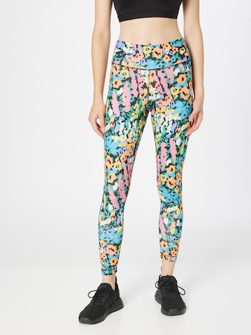 ADIDAS PERFORMANCE Skinny Workout Pants 'Train Essentials Printed High-Waisted' in Mixed colors: front
