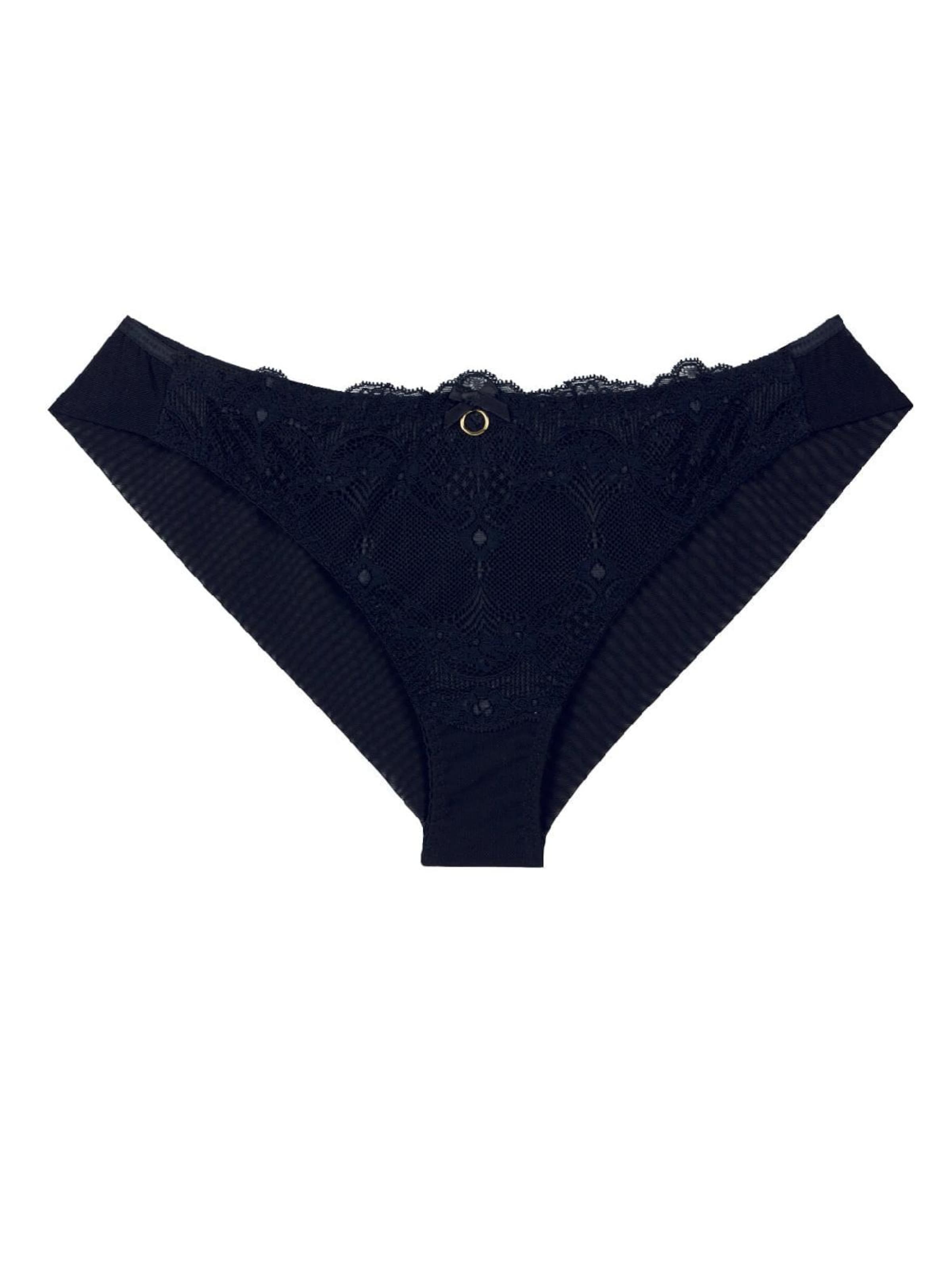 La Muel Lingerie Slip in Schwarz: Vorderseite