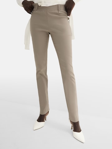 bonprix Slimfit Hose in Beige: Vorderseite
