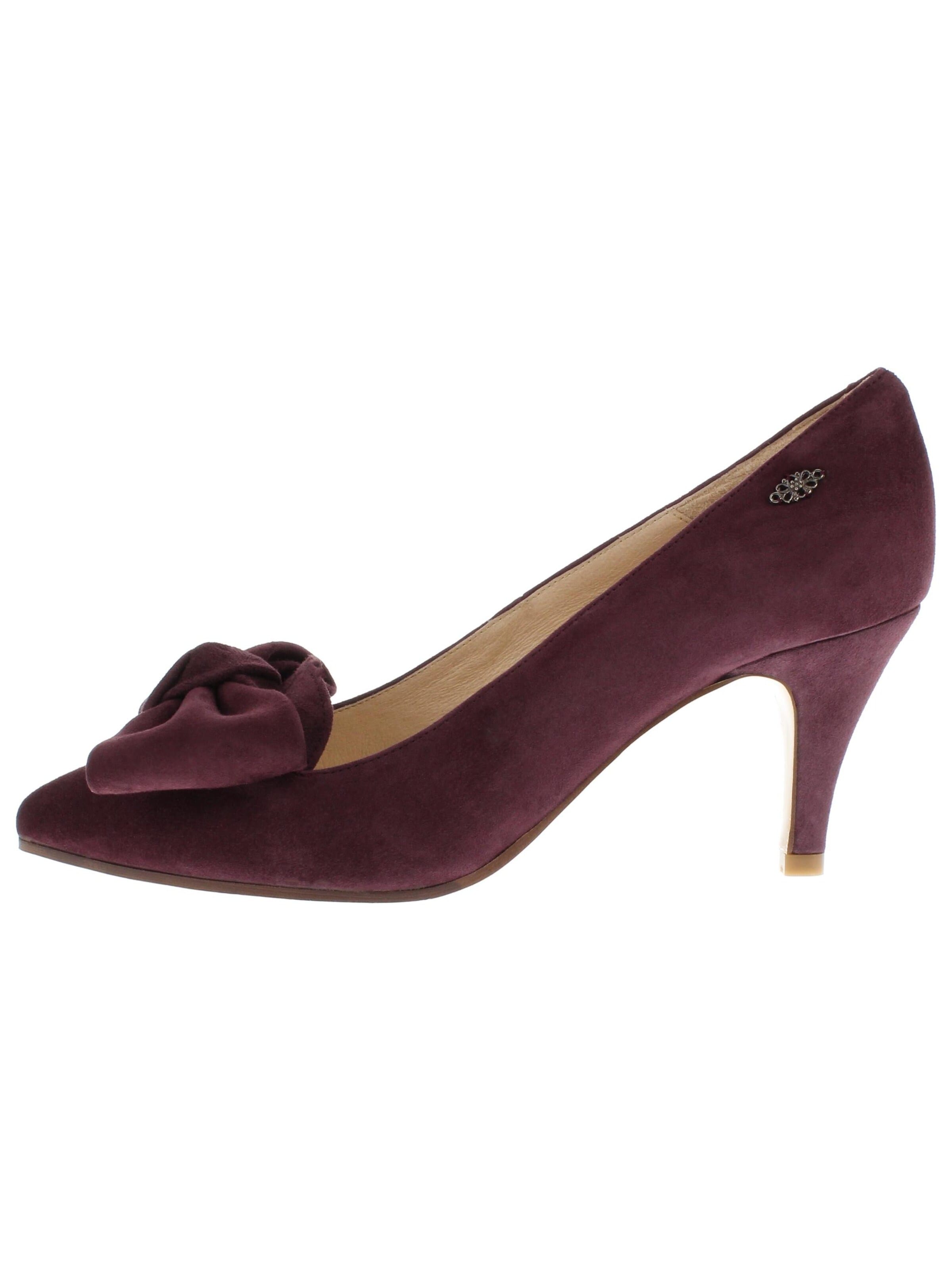 XAVER LUIS Schuhmanufaktur Pumps 'MARA - Spitze Pumps mit großer Schleife' in Red: front