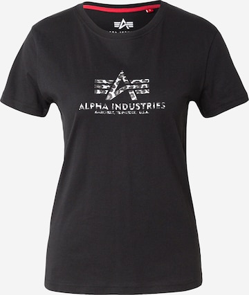 Tricou 'Mirror' de la ALPHA INDUSTRIES pe negru: față