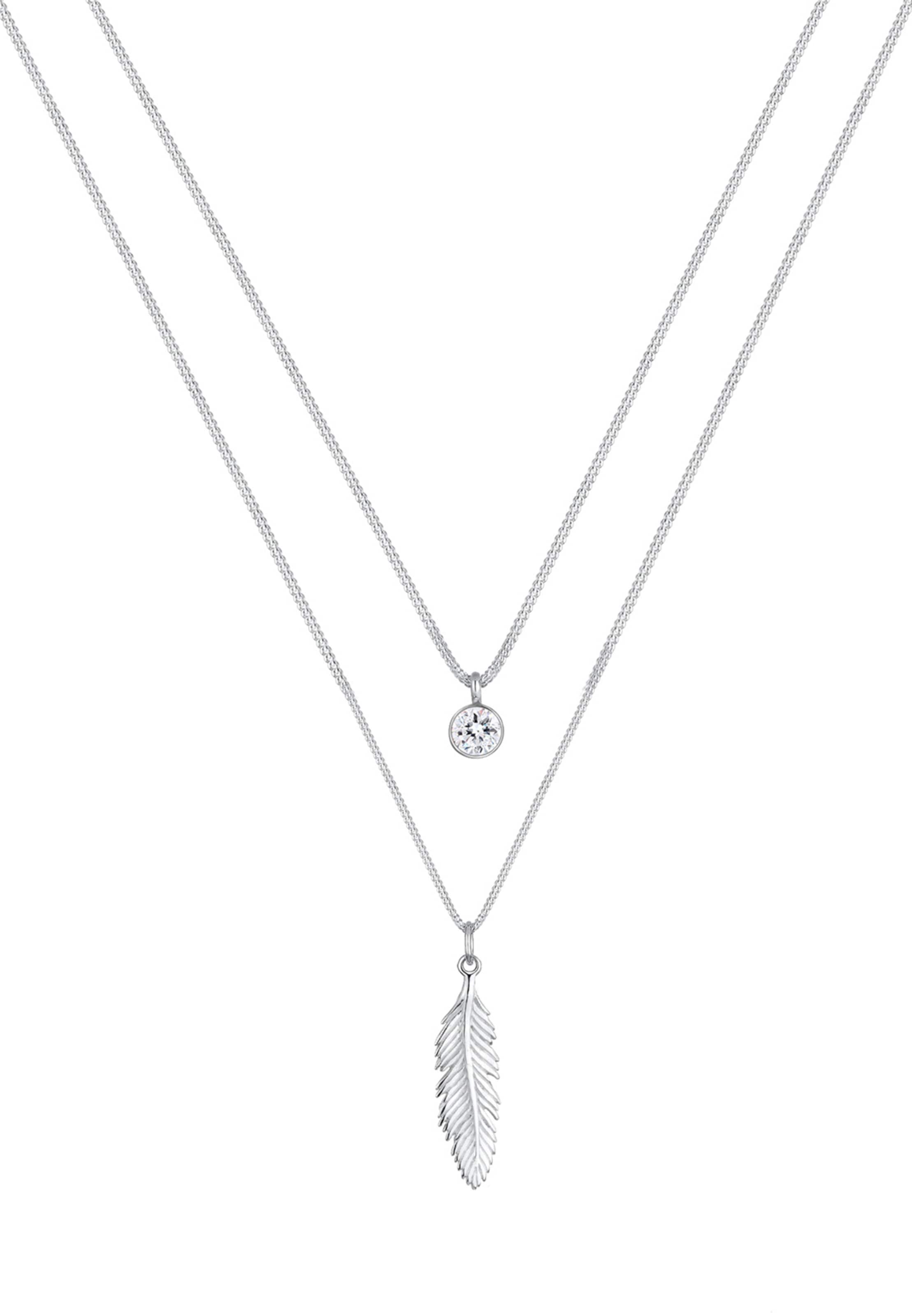 ELLI Цепочка 'Feder Boho' в Серебристый: спереди