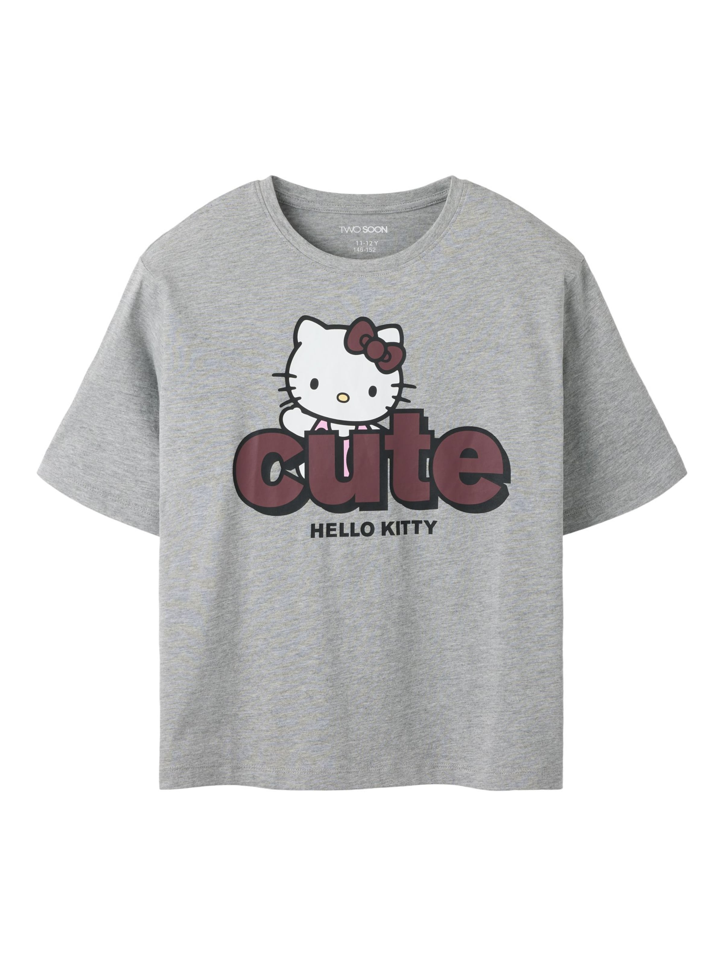 TWO SOON - Camiseta 'Hello Kitty' en gris: frente