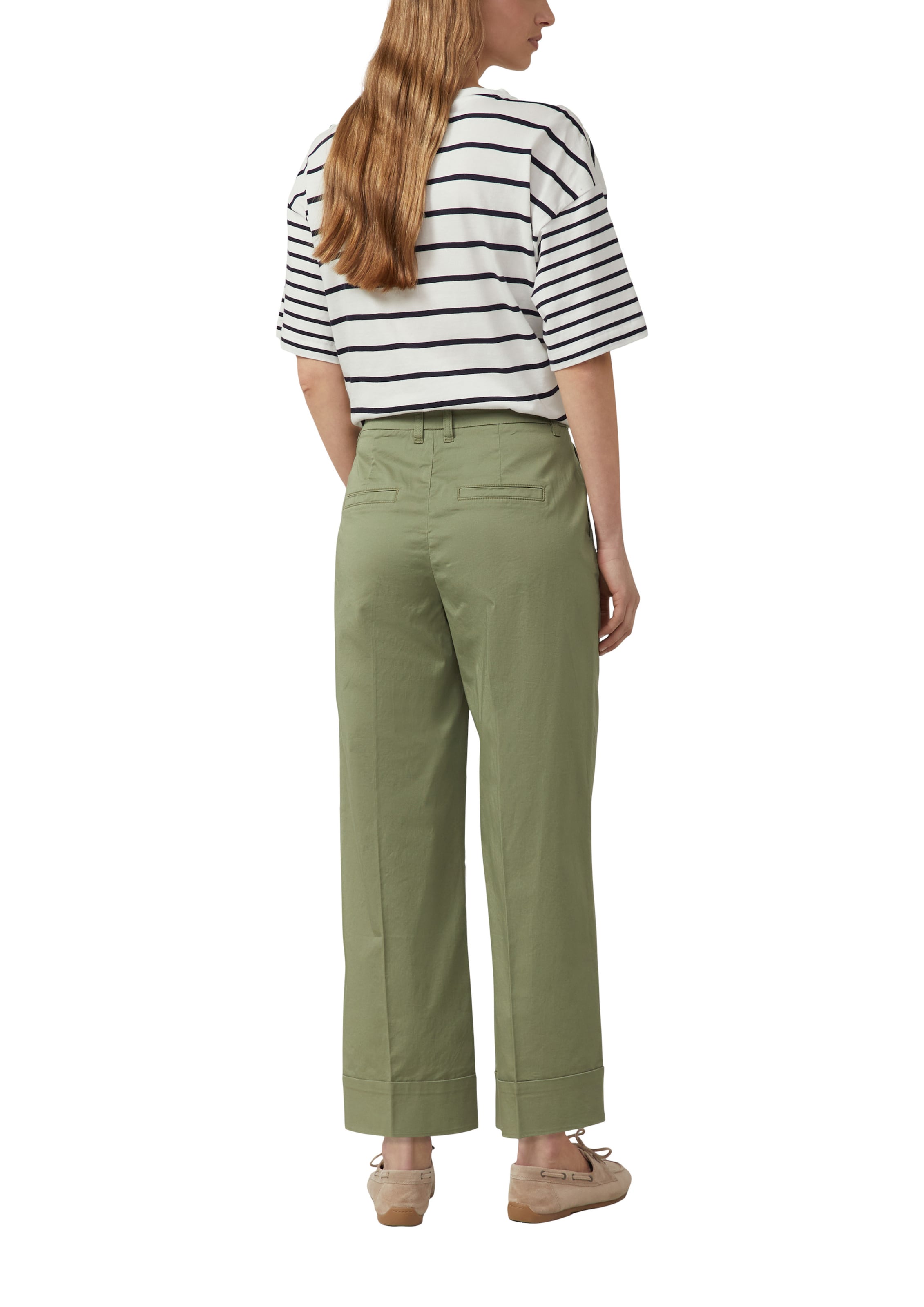 Wide Leg Pantalon à plis s.Oliver en vert