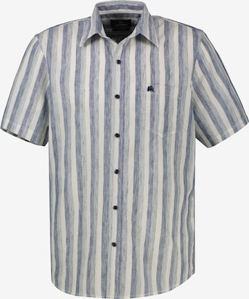 LERROS Gestreiftes Kurzarmhemd, atmungsaktiv in Blau: Vorderseite