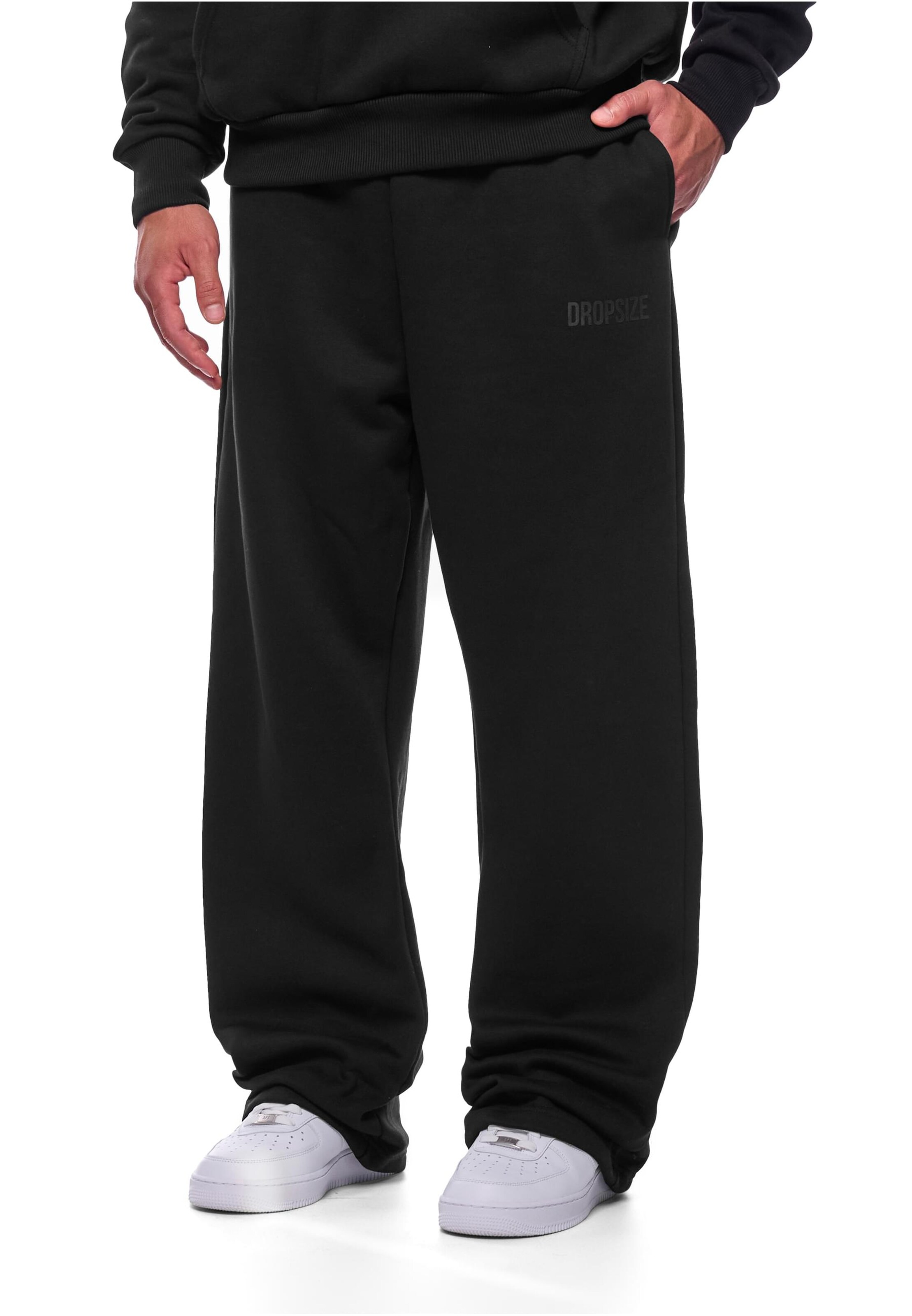 Dropsize Loosefit Παντελόνι σε μαύρο: μπροστά