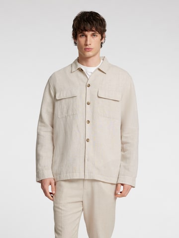 Coupe regular Chemise 'SLH-LEROY SUN' SELECTED HOMME en beige : devant