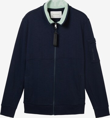 TOM TAILOR Sweat jacket in Blue: front