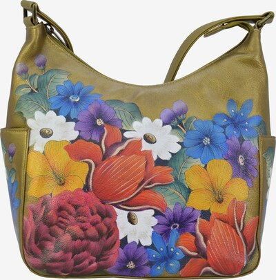ANUSCHKA Hobo Dreamy Floral (handbemaltes Leder) in grasgrün / mischfarben, Produktansicht