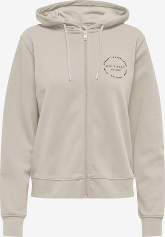 ONLY PLAY Sportief sweatvest 'Cava' in Beige: voorkant