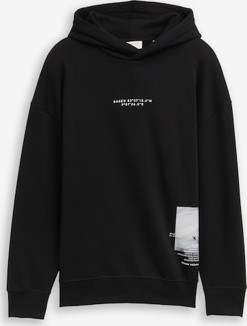 Sweat-shirt TOM TAILOR DENIM en noir : devant