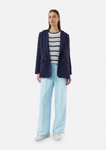 comma casual identity Wide leg Pleat-front trousers in Blue