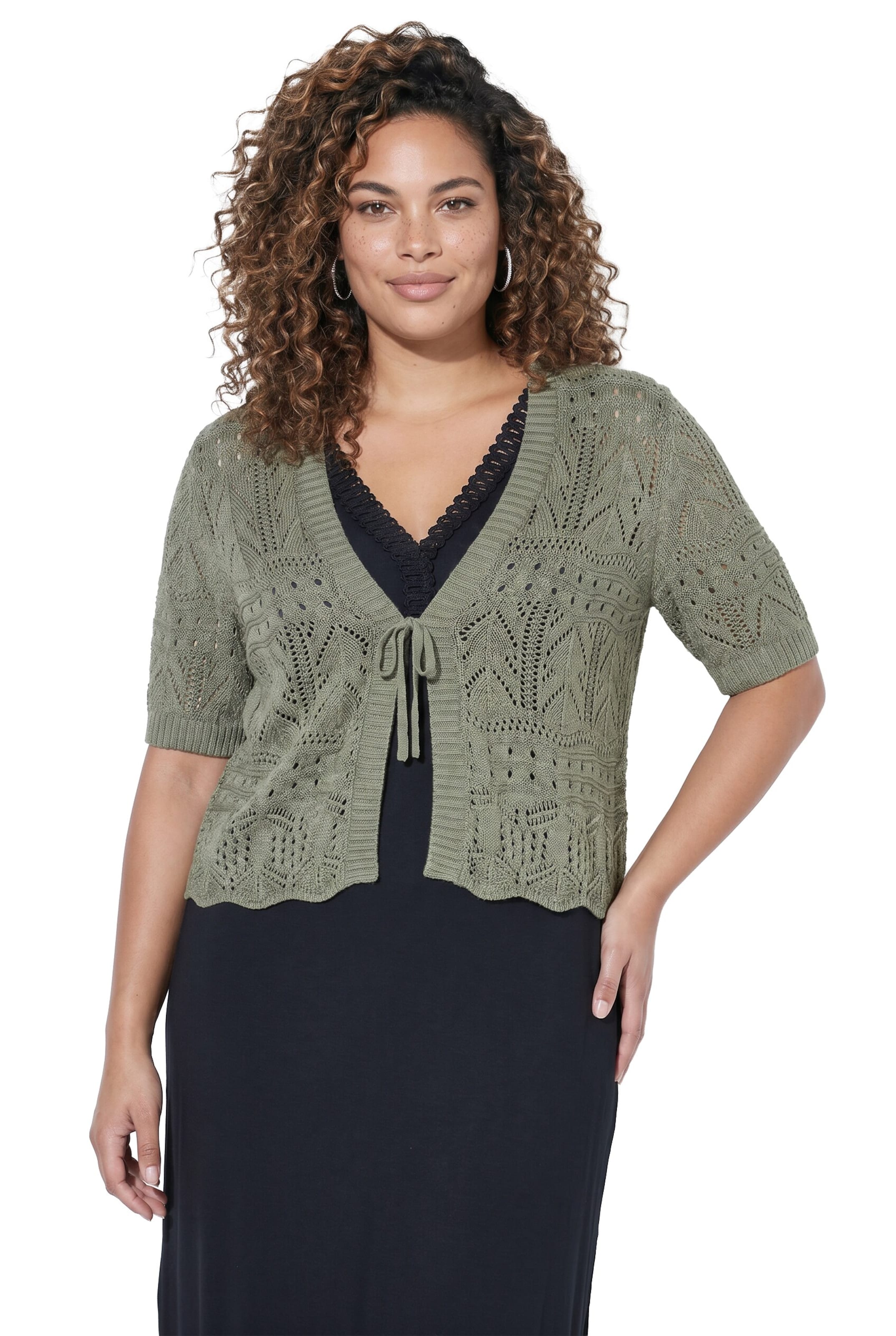 Angel of Style Strickjacke in Grün: Vorderseite