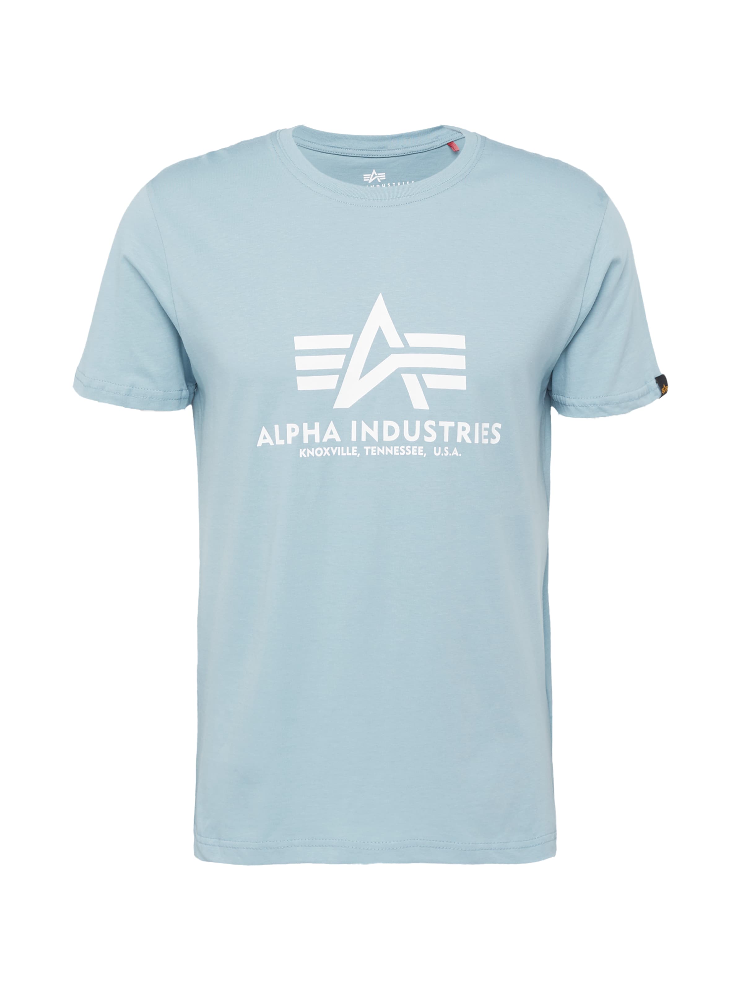 ALPHA INDUSTRIES Shirt in de kleur Lichtblauw / Wit, Productweergave