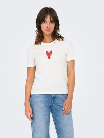 T-shirt 'ONLMARGO' ONLY en blanc : devant