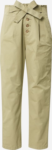 ESPRIT Loose fit Pleat-Front Pants in Green: front