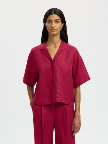 SELECTED Bluse 'SLFLyra' in Rot: Vorderseite