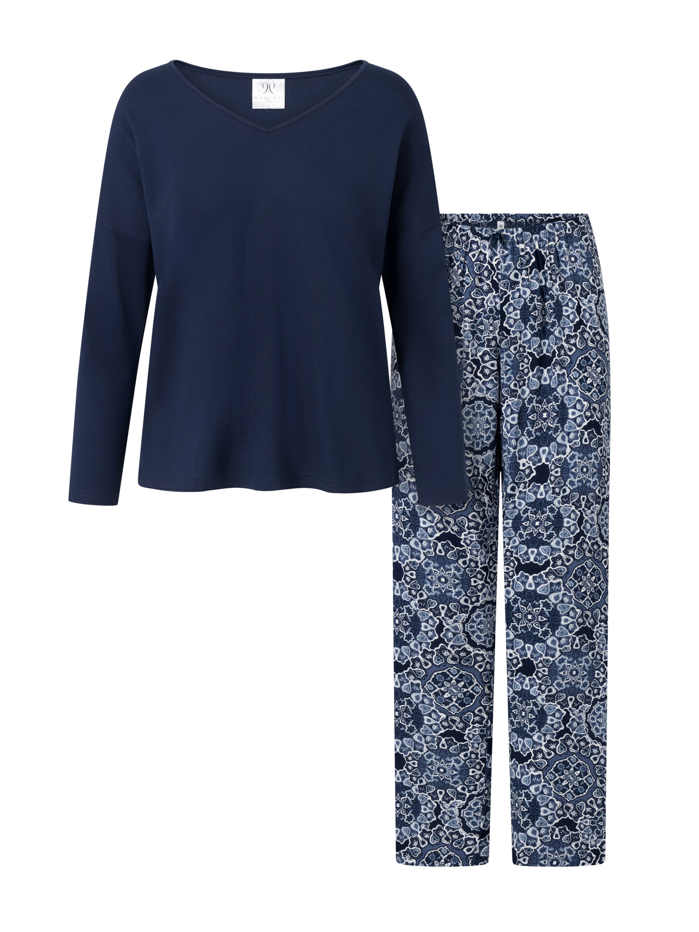 Momenti Per Me Pyjama 'Moon Vibes'‌‌‌‌‌‌‌‌ in Blau: Vorderseite