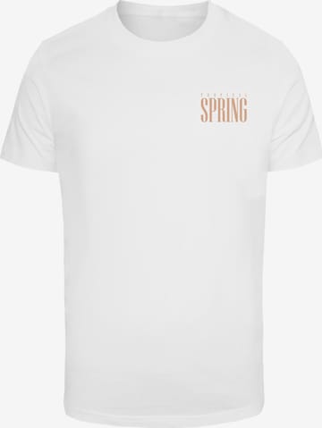 Merchcode Shirt 'Tropical Spring' in Weiß: Vorderseite