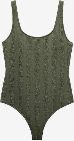 MANGO T-shirt Swimsuit in Green: front