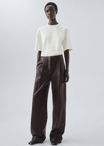 MANGO Wide leg Pants 'Brera' in Brown