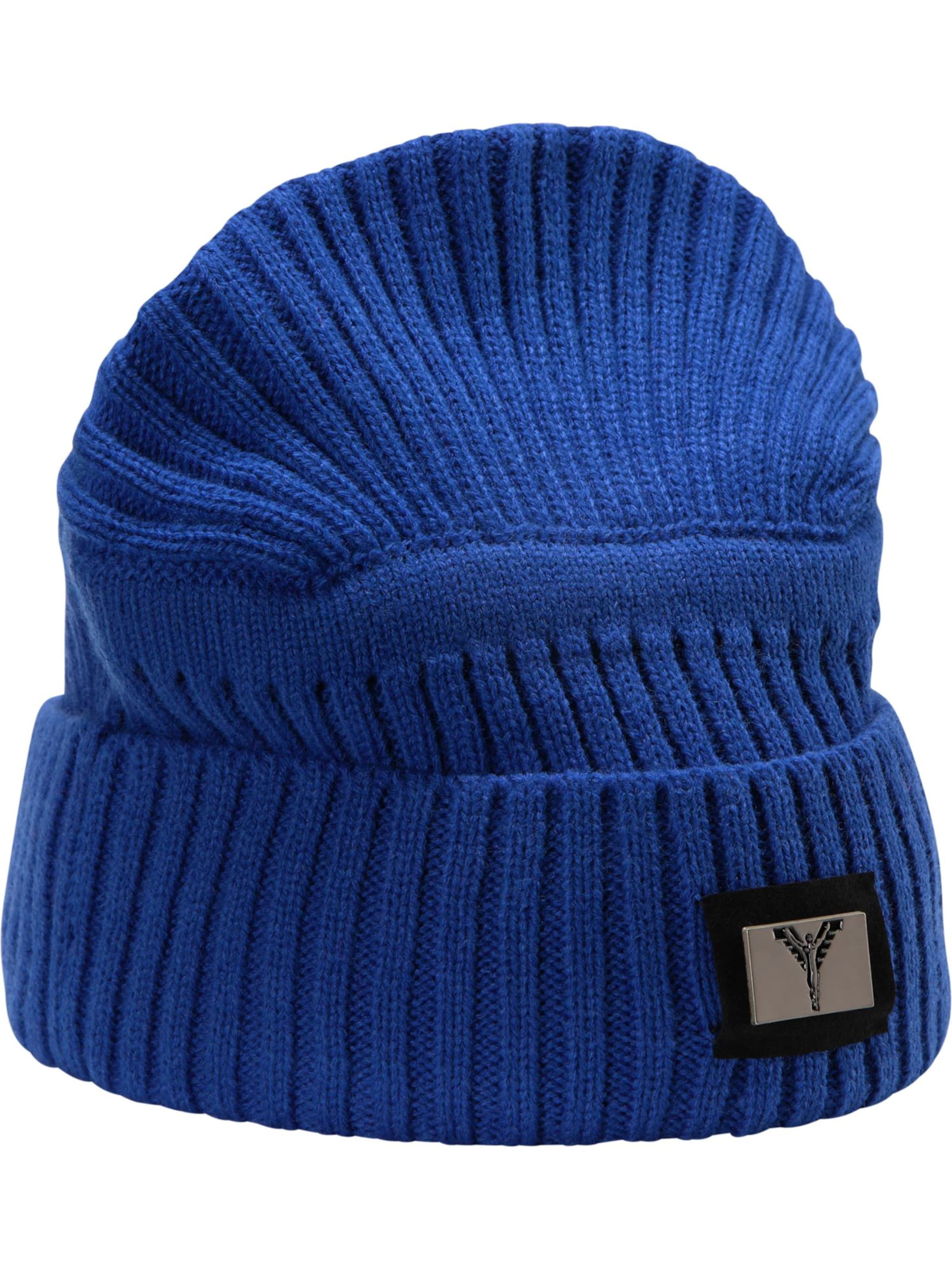 Carlo Colucci Beanie ' Caenaro ' in Blue: front
