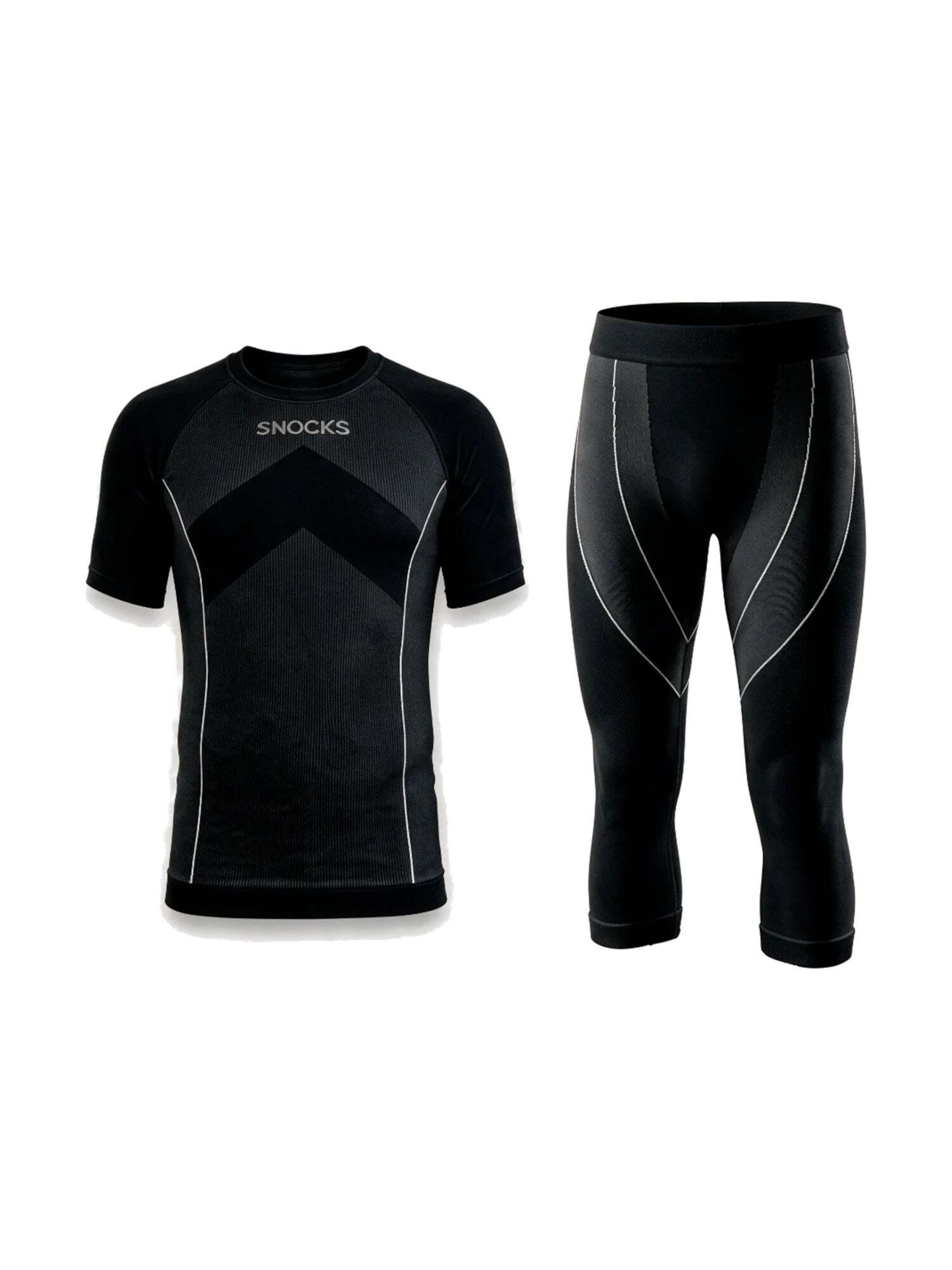 SNOCKS Base layer in Black: front