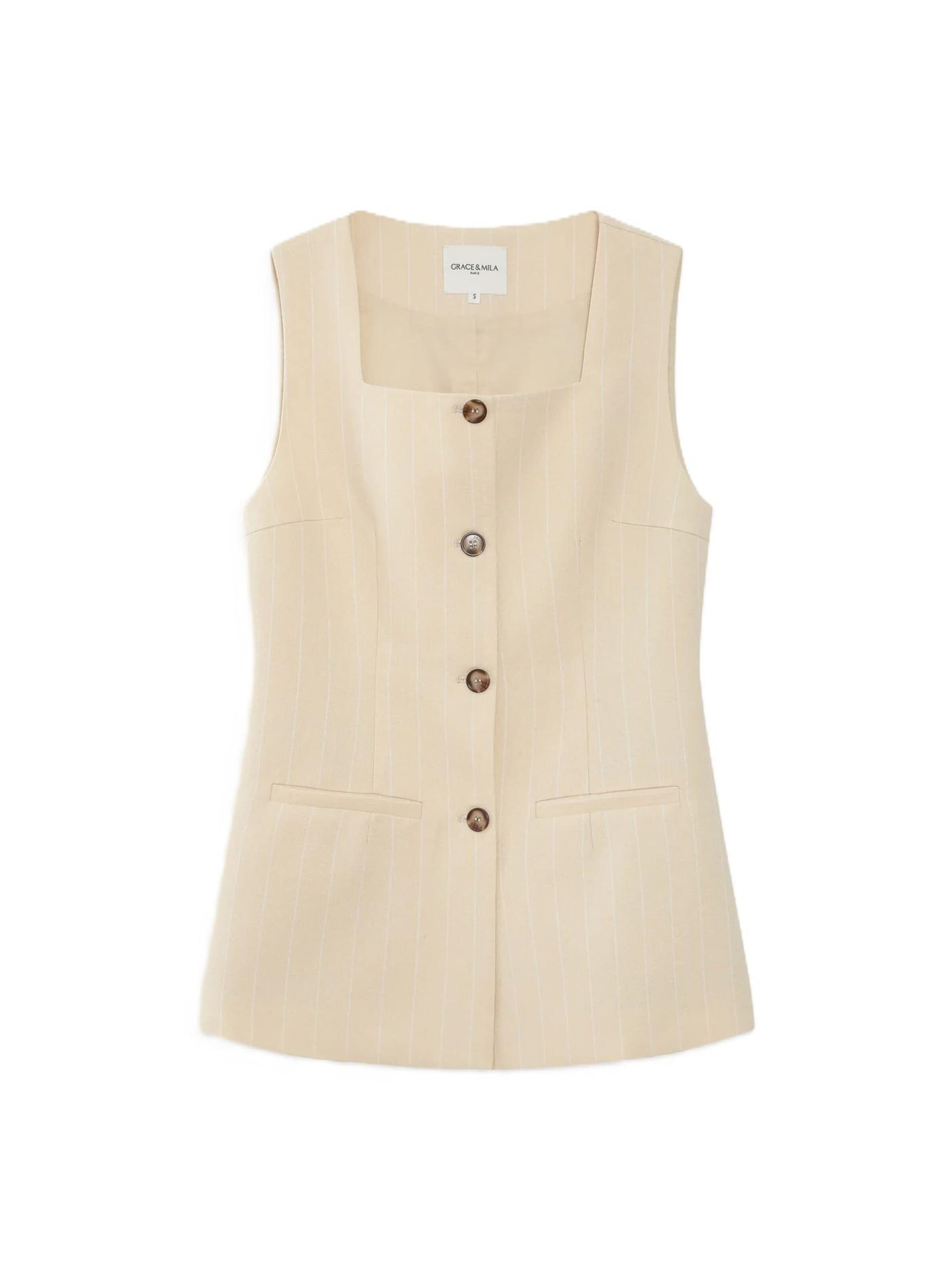 Grace & Mila Top 'VIC'‌‌‌‌‌ in Beige: Vorderseite