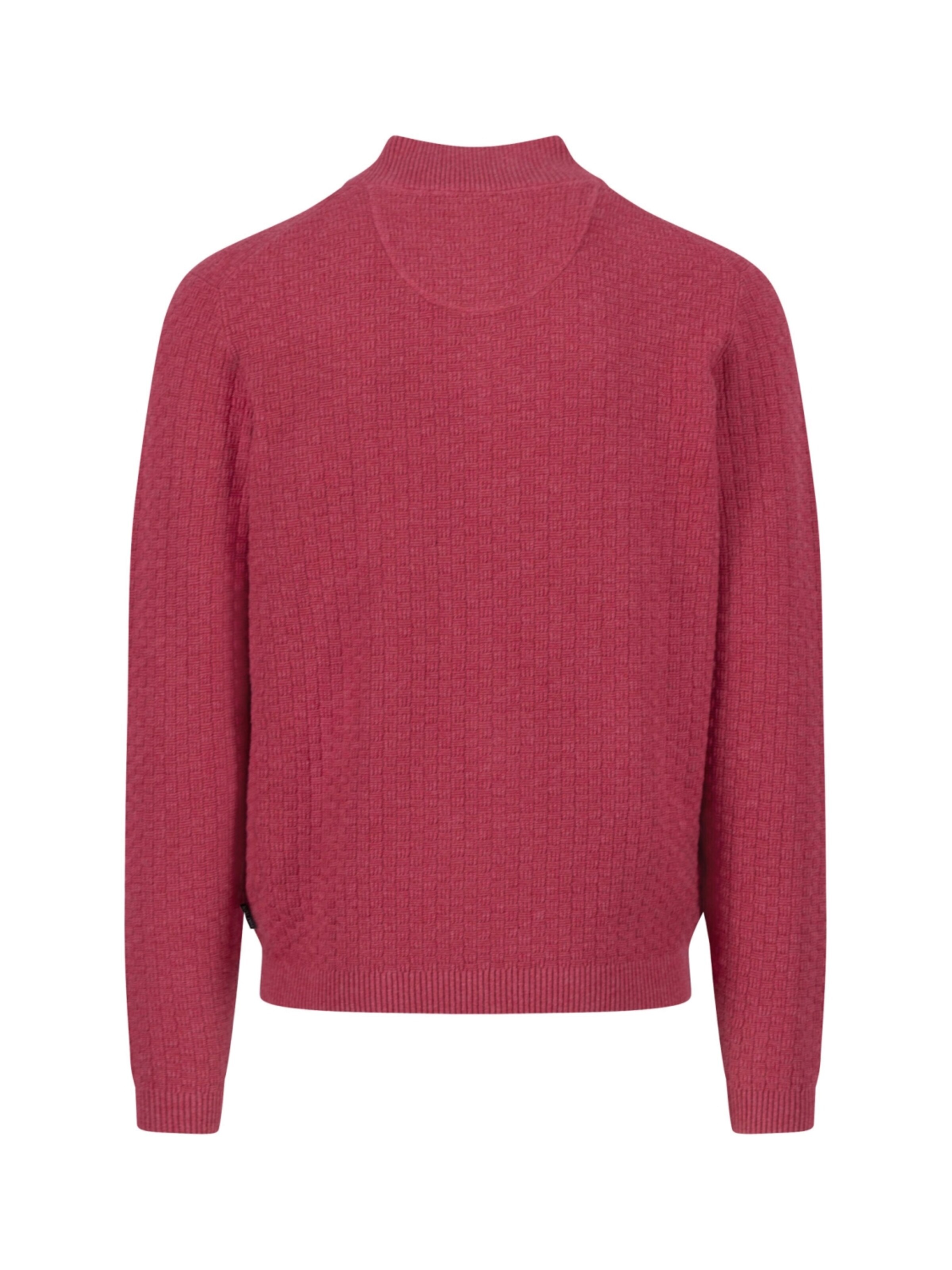 FYNCH-HATTON Pullover 'Zip Troyer, structure berry'‌‌‌ in Rot