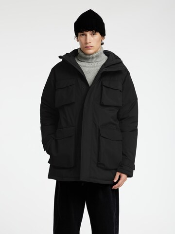 SELECTED HOMME Between-seasons parka in Black: front