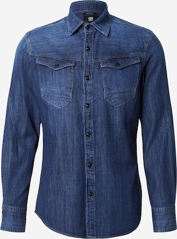 mėlyna G-STAR Priglundantis modelis Marškiniai: priekis