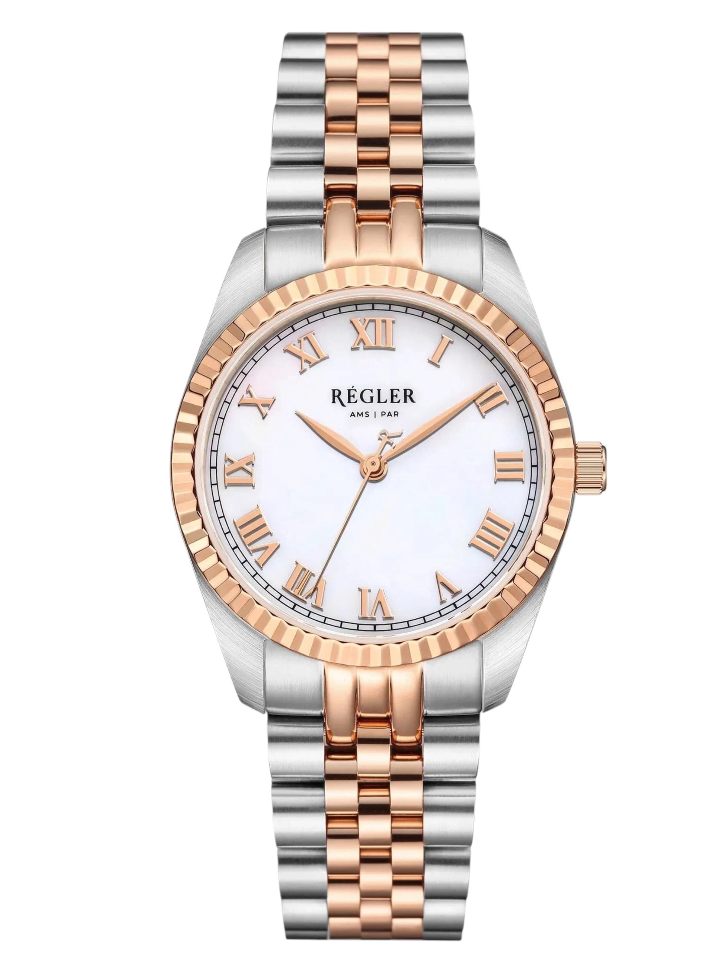 Montre à affichage analogique 'Régler Infinité Steel Silver/Rose Gold - Pearl' Régler en or : devant