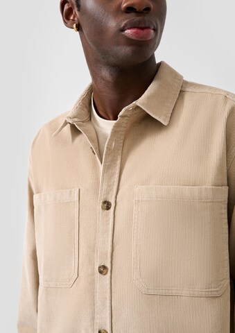 QS Comfort fit Overhemd in Beige: voorkant