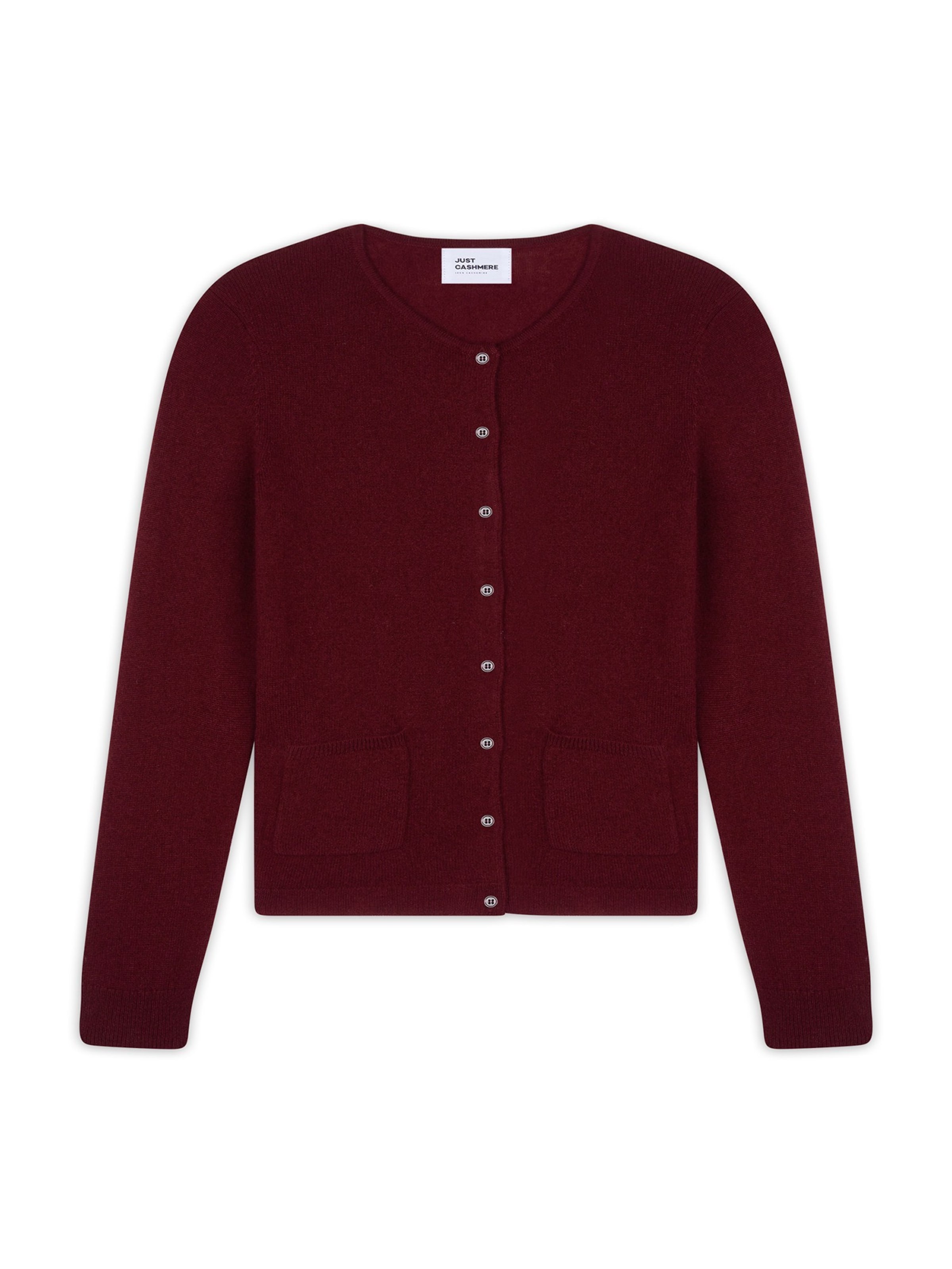 JUST CASHMERE Pletena jopa 'Katharine' | bordo barva, Prikaz izdelka