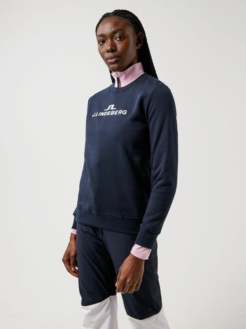 J.Lindeberg Sportief sweatshirt 'Alpha' in Blauw: voorkant