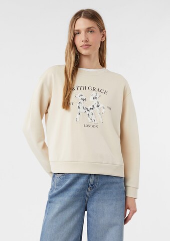 COMMA Sweatshirt in Beige: voorkant
