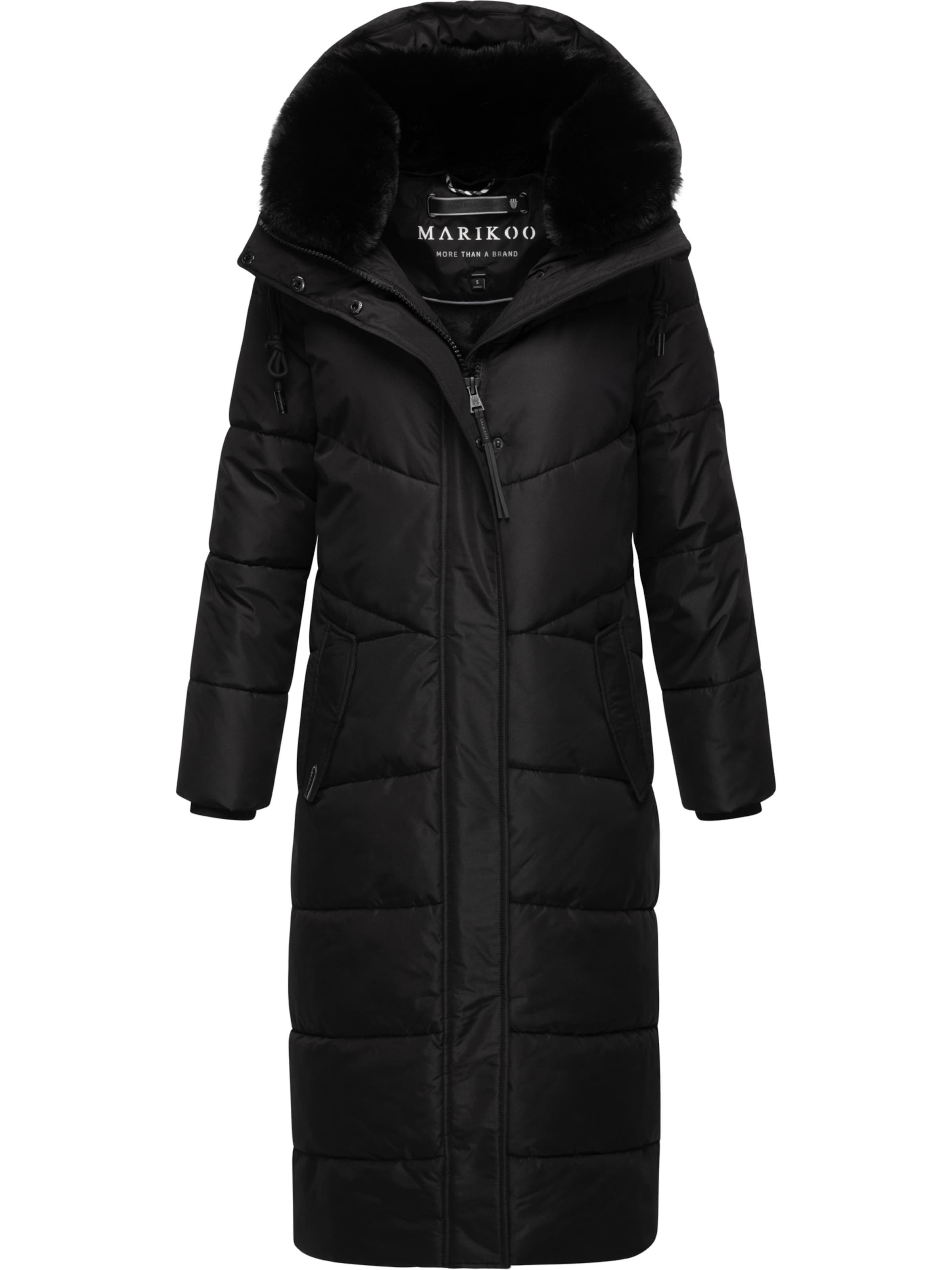 MARIKOO Wintermantel 'Hingucker XIV-1' in Schwarz: Vorderseite