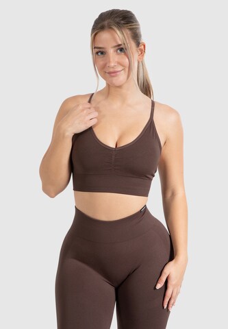Smilodox Bustier Sport bh 'Maria' in Bruin: voorkant