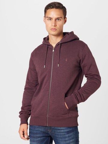 recolution Zip-Up Hoodie 'Birch' in Red: front