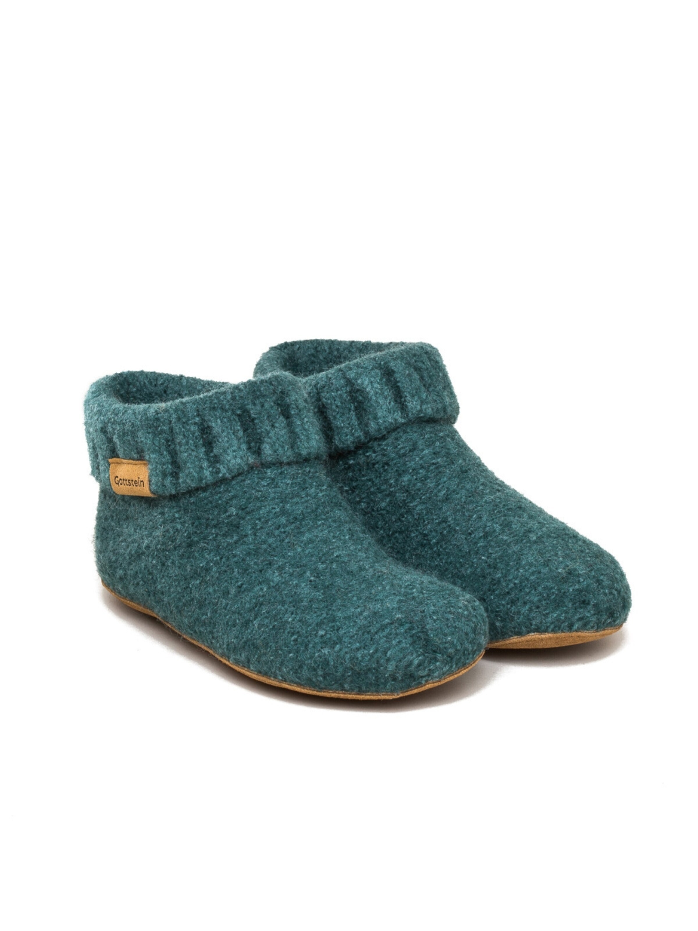 Gottstein Slippers 'Hüttenschuhe Knit Boot' in Green