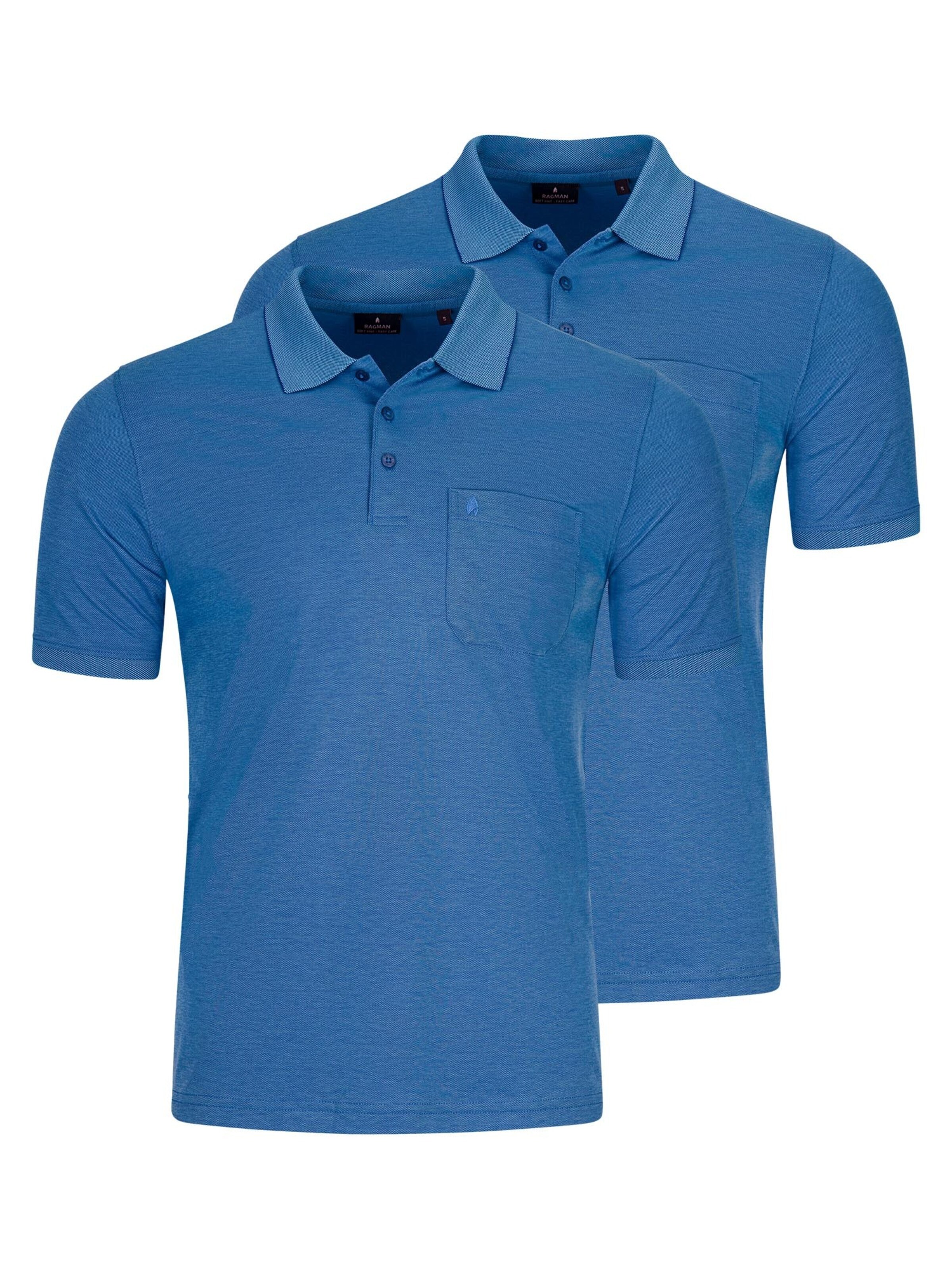 Ragman Shirt 'Basic' in Blauw: voorkant