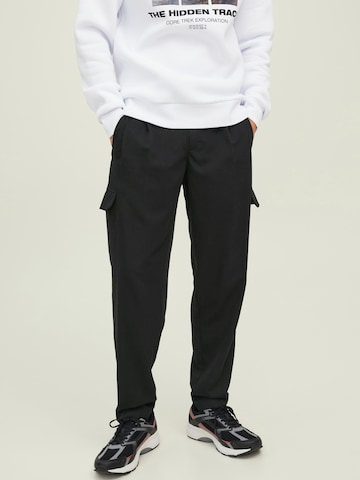 JACK & JONES Loosefit Cargobroek 'BILL' in Zwart: voorkant