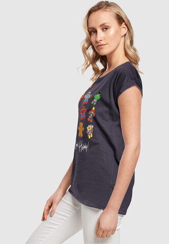 ABSOLUTE CULT Shirt ' Ladies Marvel - Gingerbread Avengers' in Blauw