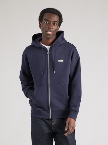 HUGO - Sudadera con cremallera 'Nardimez' en azul: frente
