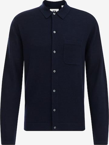 WE Fashion Regular fit Button Up Shirt in Blue: front