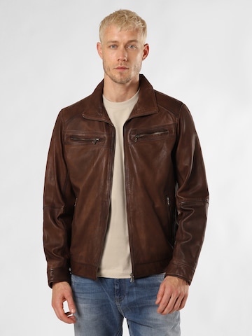 Nils Sundström Between-Season Jacket 'Marc' in Brown: front