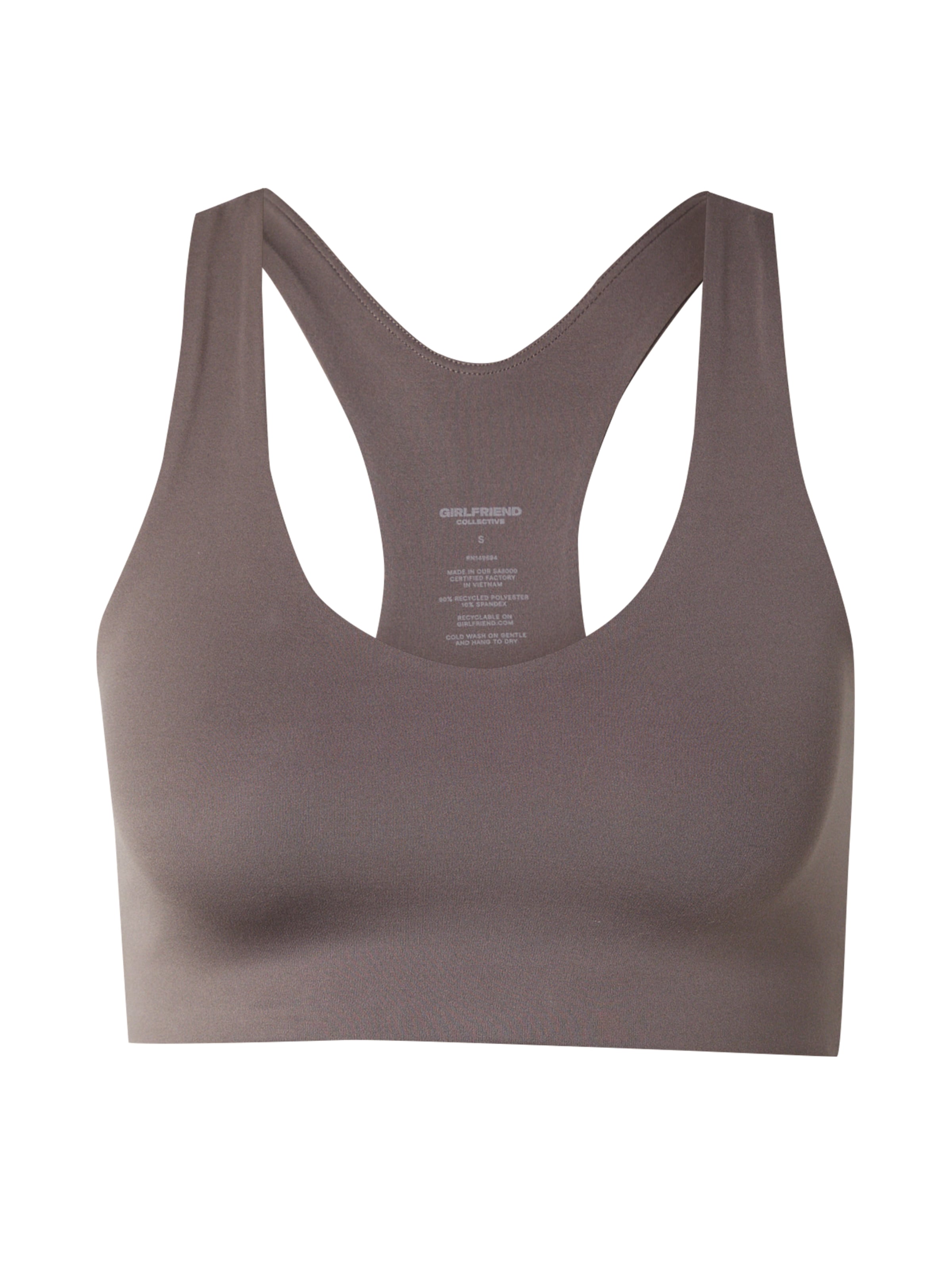 Girlfriend Collective Sports Bra 'Float Lola' in Brown: front