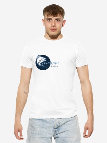 Cotton Prime T-Shirt 'Fishing Club' in Weiß: Vorderseite